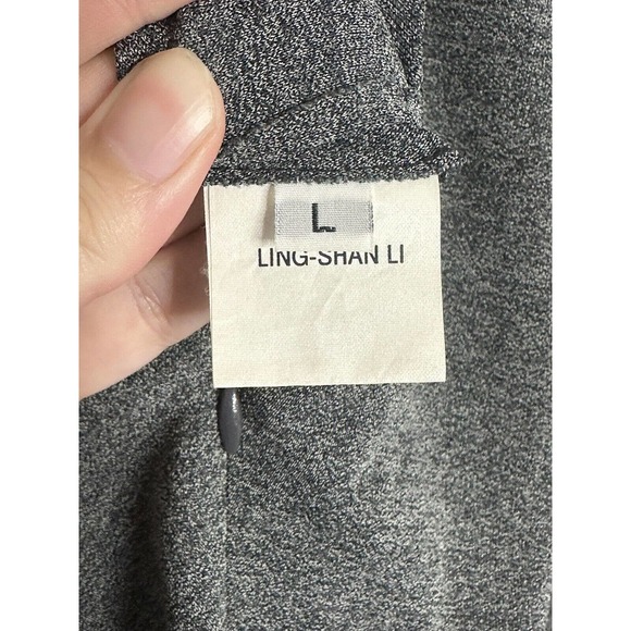 Ling-Shan Li Made In New York Gray Zip Front Long Sleeve Maxi Dress Size Large - Picture 5 of 7